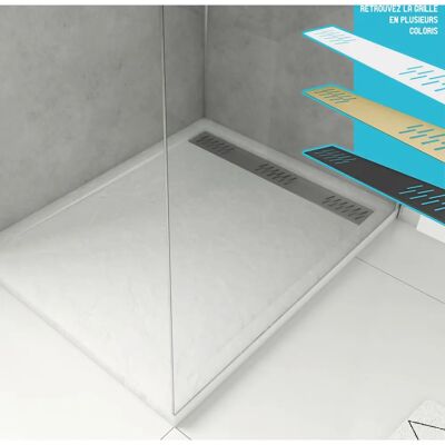 Aurlane Piatto Doccia in Acrilico Bianco Rinforzato - 80x80cm - Antiscivolo - Griglia Lineare Aurlane Piatto Doccia in Acrilico Bianco Rinforzato - 80x80cm - Antiscivolo - Griglia Lineare