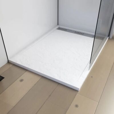 Plato de ducha efecto piedra blanco en acrílico - 120x90cm - Antideslizante Plato de ducha efecto piedra blanco en acrílico - 120x90cm - Antideslizante