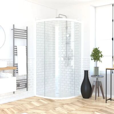 Aurlane PACF033 Puerta de Ducha Blanca - Corredera, 90x90x190 cm Aurlane PACF033 Puerta de Ducha Blanca - Corredera, 90x90x190 cm