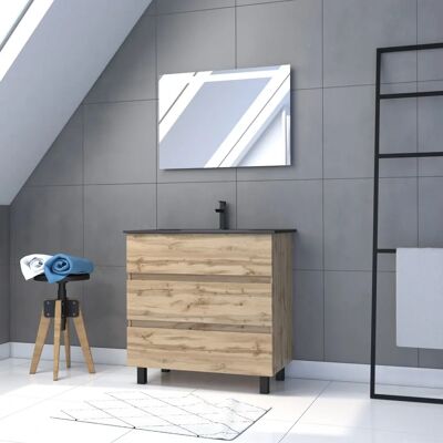 Aurlane Timber 80 - Mueble de baño con espejo LED Aurlane Timber 80 - Mueble de baño con espejo LED