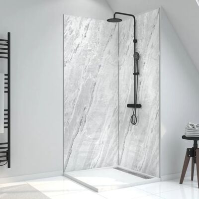 Aurlane FAC692 Mampara de Ducha - Panel de Pared de Piedra - Ice Lunar - 90x210cm Aurlane FAC692 Mampara de Ducha - Panel de Pared de Piedra - Ice Lunar - 90x210cm
