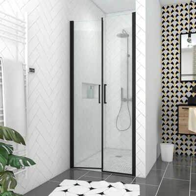 Aurlane PACF085 Porte de douche - Noire 90x200cm avec receveur 90x140cm - Publicité Aurlane PACF085 Porte de douche - Noire 90x200cm avec receveur 90x140cm - Publicité