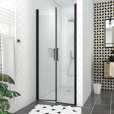 Aurlane PACF087 puerta de ducha - Vidrio templado, Montaje ajustable, Perfil negro Aurlane PACF087 puerta de ducha - Vidrio templado, Montaje ajustable, Perfil negro