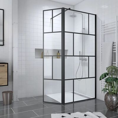 Aurlane PACF097 Cabina de Ducha - Vidrio Templado, Bandeja de Acrílico, Perfilería Negra Aurlane PACF097 Cabina de Ducha - Vidrio Templado, Bandeja de Acrílico, Perfilería Negra