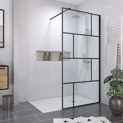 Aurlane Pack Paroi de douche - Noir, 100x195cm, Verre trempé - Publicité Aurlane Pack Paroi de douche - Noir, 100x195cm, Verre trempé - Publicité