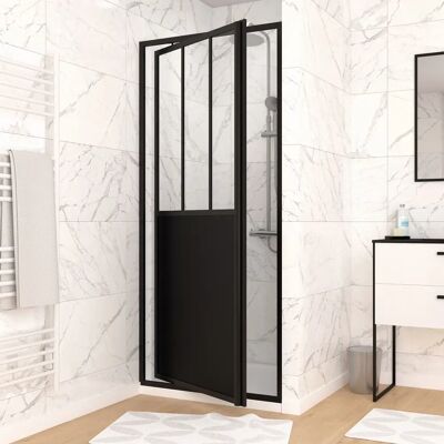 Aurlane FAC350M Caja de Ducha Negra - 80x200cm - Puerta Pivotante Aurlane FAC350M Caja de Ducha Negra - 80x200cm - Puerta Pivotante