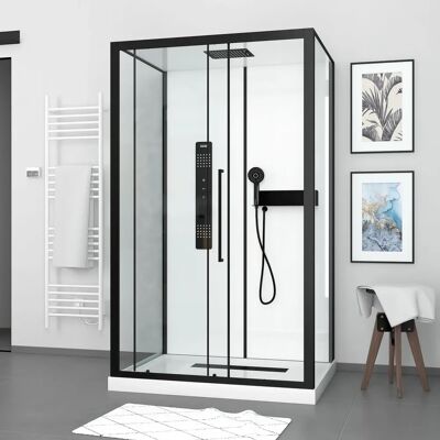 Aurlane Cabina de ducha 115x90x210 cm - Moderna cabina de ducha industrial Aurlane Cabina de ducha 115x90x210 cm - Moderna cabina de ducha industrial