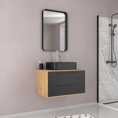Aurlane UBY 80cm Gabinete de baño negro mate Aurlane UBY 80cm Gabinete de baño negro mate