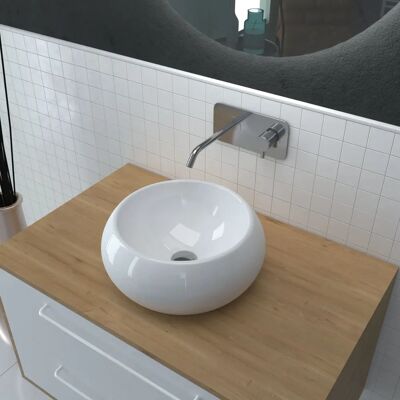 Aurlane VAS047 Lavabo de baño - Cerámica, Blanco, 46x33cm Aurlane VAS047 Lavabo de baño - Cerámica, Blanco, 46x33cm
