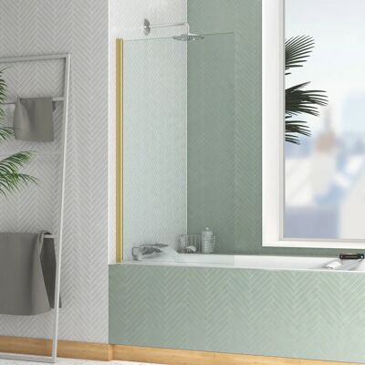 Paroi de baignoire AURLANE FAC738 - Noir Mat - Verre Trempé - Publicité Paroi de baignoire AURLANE FAC738 - Noir Mat - Verre Trempé - Publicité