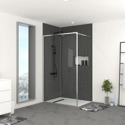 Aurlane FAC751 Mampara de Ducha Cromada - Vidrio templado, reversible, ajustable Aurlane FAC751 Mampara de Ducha Cromada - Vidrio templado, reversible, ajustable