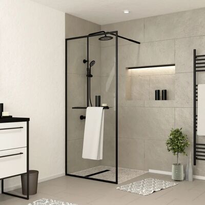 Aurlane FAC757 Pared de Ducha Negra Mate 3 en 1 Aurlane FAC757 Pared de Ducha Negra Mate 3 en 1