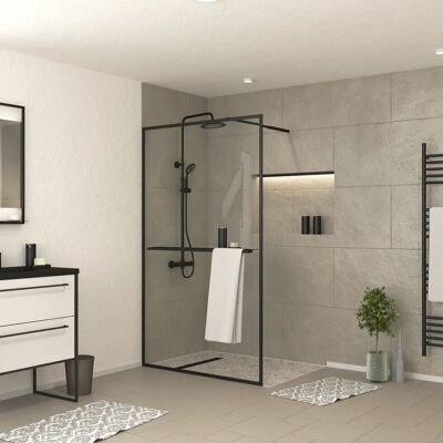 Aurlane FAC758 Mampara de Ducha - Negro Mate - Reversible Aurlane FAC758 Mampara de Ducha - Negro Mate - Reversible