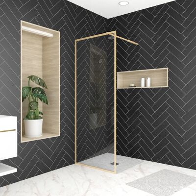 Aurlane FAC777 paroi de douche - Finition or brossé - Type de douche - Publicité Aurlane FAC777 paroi de douche - Finition or brossé - Type de douche - Publicité