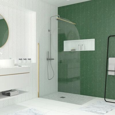 Aurlane FAC790 Mampara de Ducha Curvada Oro Aurlane FAC790 Mampara de Ducha Curvada Oro