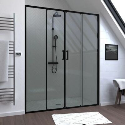 Ensemble de douche à portes coulissantes doubles Aurlane FAC794 - 160x200 cm - Publicité Ensemble de douche à portes coulissantes doubles Aurlane FAC794 - 160x200 cm - Publicité