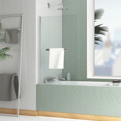 Pare-baignoire rabattable Aurlane FAC798 - Profil noir mat 180° - Publicité Pare-baignoire rabattable Aurlane FAC798 - Profil noir mat 180° - Publicité