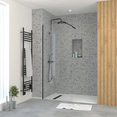 Paroi de Douche Noire 90x195cm - Verre Sécurisé - Publicité Paroi de Douche Noire 90x195cm - Verre Sécurisé - Publicité