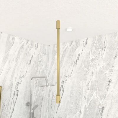 Aurlane FAC918 Paroi de douche avec barre plafond or brossé - Publicité Aurlane FAC918 Paroi de douche avec barre plafond or brossé - Publicité