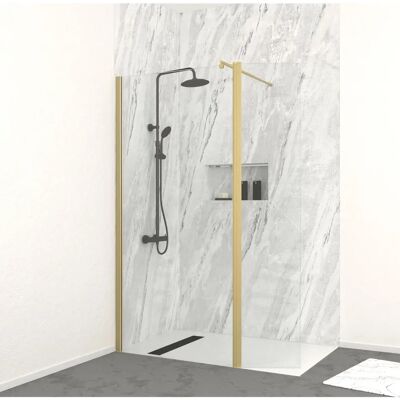Mampara de Ducha Aurlane FAC919 - Deflector de 40cm en Oro Cepillado Mampara de Ducha Aurlane FAC919 - Deflector de 40cm en Oro Cepillado