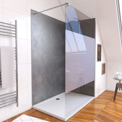 Aurlane PACP092 Cabine de Douche - Panneaux Gris Argenté - Verre Dépoli 8mm - Publicité Aurlane PACP092 Cabine de Douche - Panneaux Gris Argenté - Verre Dépoli 8mm - Publicité