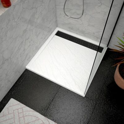 Aurlane PACR011 Plato de Ducha - Negro, Blanco, Cromo Aurlane PACR011 Plato de Ducha - Negro, Blanco, Cromo