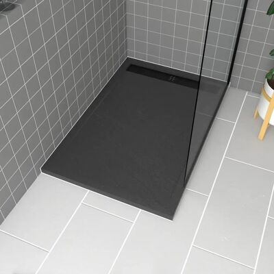 Aurlane PACR144 plato de ducha acrílico reforzado - Gris, Negro, Cromo Aurlane PACR144 plato de ducha acrílico reforzado - Gris, Negro, Cromo