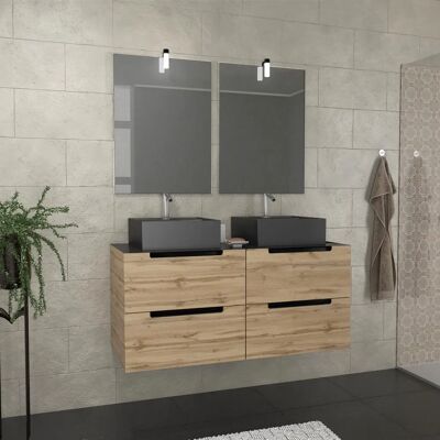 Aurlane Pacm598 Alacena de baño de roble y negro Aurlane Pacm598 Alacena de baño de roble y negro