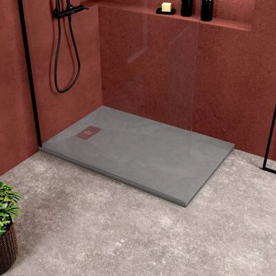 Aurlane - Plato de Ducha Gris Efecto Piedra 140x90cm - Resistente a Impactos Aurlane - Plato de Ducha Gris Efecto Piedra 140x90cm - Resistente a Impactos
