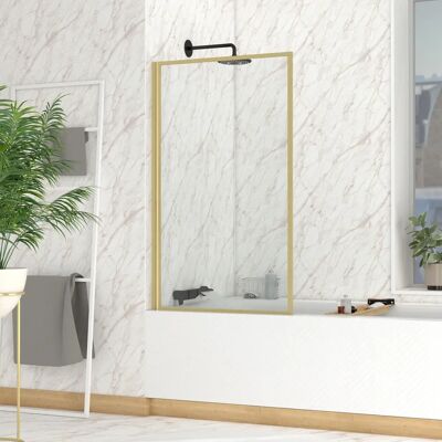 Pare-baignoire pliable Aurlane 80x140cm - Blanc Mat - Verre Trempé - Publicité Pare-baignoire pliable Aurlane 80x140cm - Blanc Mat - Verre Trempé - Publicité