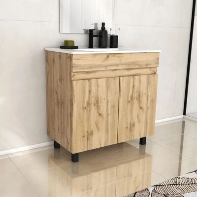 Aurlane Modelo PACM601 - Mueble de Baño Moderno 80cm con 2 Puertas Aurlane Modelo PACM601 - Mueble de Baño Moderno 80cm con 2 Puertas