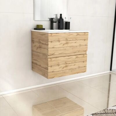 Aurlane PACM603 Armario de Almacenamiento para Baño - 2 Cajones, Lavabo de Cerámica Blanca Aurlane PACM603 Armario de Almacenamiento para Baño - 2 Cajones, Lavabo de Cerámica Blanca