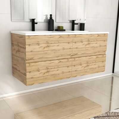Aurlane PACM605 Placard de rangement pour salle de bain - Roble Industriel - 4 tiroirs - Publicité Aurlane PACM605 Placard de rangement pour salle de bain - Roble Industriel - 4 tiroirs - Publicité