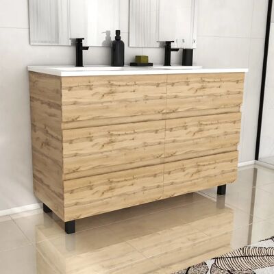 Aurlane PACM608 Armoire de Rangement pour Salle de Bain - Moderne, 6 Tiroirs, Lavabo en Céramique Blanche - Publicité Aurlane PACM608 Armoire de Rangement pour Salle de Bain - Moderne, 6 Tiroirs, Lavabo en Céramique Blanche - Publicité