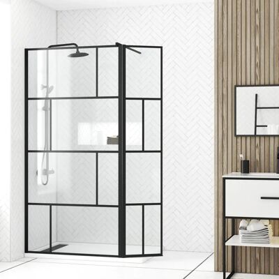 Aurlane Mampara de ducha Dark Blocks - 100+40x195cm Aurlane Mampara de ducha Dark Blocks - 100+40x195cm