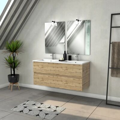 Aurlane PACM303 Armario de almacenamiento para baño - 120cm, 4 cajones, doble lavabo de cerámica Aurlane PACM303 Armario de almacenamiento para baño - 120cm, 4 cajones, doble lavabo de cerámica