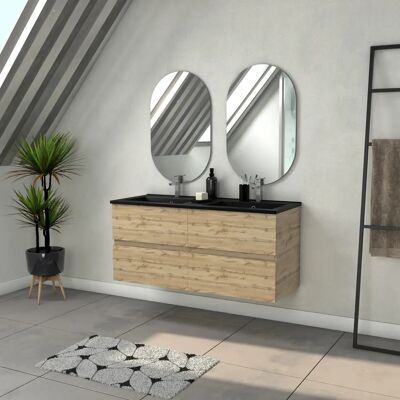Aurlane PACM311 Armario de almacenamiento para baño - Madera natural / Negro Aurlane PACM311 Armario de almacenamiento para baño - Madera natural / Negro