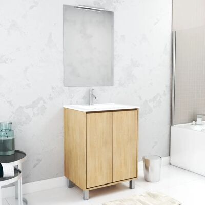 Aurlane PACM611 Armario de Almacenamiento para Baño Roble Claro - Mueble de Baño Aurlane PACM611 Armario de Almacenamiento para Baño Roble Claro - Mueble de Baño