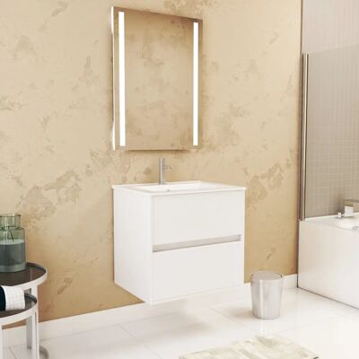 Aurlane PACM614 Armario de almacenamiento para baño - Blanco lacado moderno Aurlane PACM614 Armario de almacenamiento para baño - Blanco lacado moderno