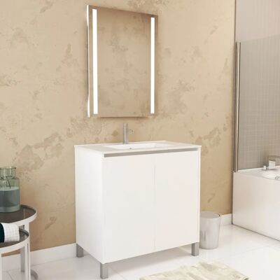 Aurlane PACM622 Gabinete de almacenamiento para baño blanco - Puertas con cierre suave Aurlane PACM622 Gabinete de almacenamiento para baño blanco - Puertas con cierre suave