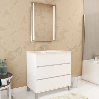 Aurlane Armario de Baño Blanco - Moderno, LED, Cierre suave Aurlane Armario de Baño Blanco - Moderno, LED, Cierre suave