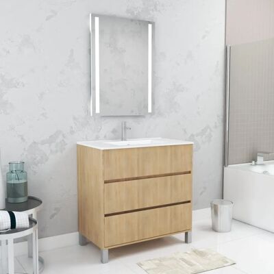 Aurlane PACM632 Armario de Almacenamiento para Baño Roble Claro - Mueble de Baño Moderno Aurlane PACM632 Armario de Almacenamiento para Baño Roble Claro - Mueble de Baño Moderno