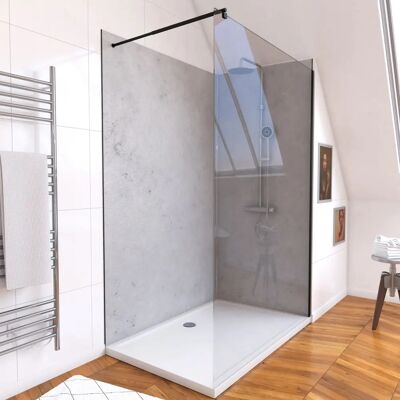 Aurlane PACP077 Enceinte de Douche - Gris Clair, Profils Noirs - Publicité Aurlane PACP077 Enceinte de Douche - Gris Clair, Profils Noirs - Publicité