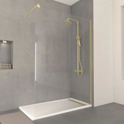 Aurlane PACF439 Mampara de Ducha - Oro Cepillado - Reversible Aurlane PACF439 Mampara de Ducha - Oro Cepillado - Reversible