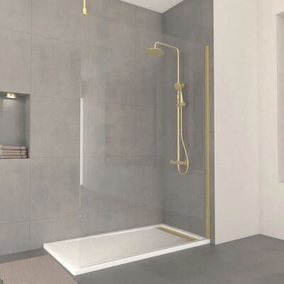 Aurlane - Mampara de Ducha Oro Cepillado Modelo PACF435 Aurlane - Mampara de Ducha Oro Cepillado Modelo PACF435
