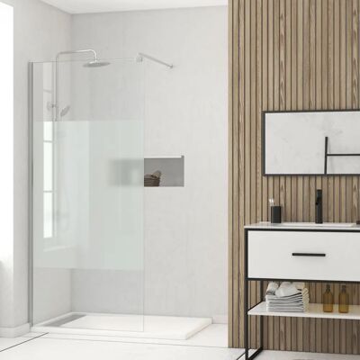 Aurlane PACF449 Paroi de Douche - Verre Frosted 8mm, Réglable, Chrome - Publicité Aurlane PACF449 Paroi de Douche - Verre Frosted 8mm, Réglable, Chrome - Publicité