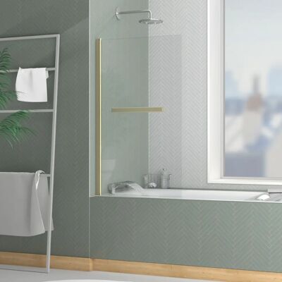 Aurlane FAC967 Enceinte de douche - Or brossé - 70x120 cm - Réversible - Publicité Aurlane FAC967 Enceinte de douche - Or brossé - 70x120 cm - Réversible - Publicité