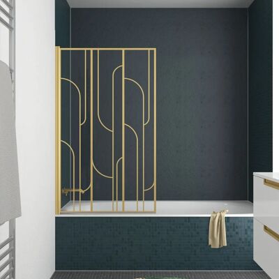 Aurlane FAC972 Mampara de ducha Art Déco Dorada Aurlane FAC972 Mampara de ducha Art Déco Dorada