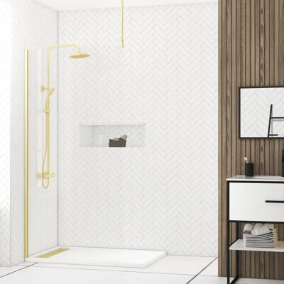 Aurlane PACF450 - Paroi de douche reversible en verre 8mm - Publicité Aurlane PACF450 - Paroi de douche reversible en verre 8mm - Publicité