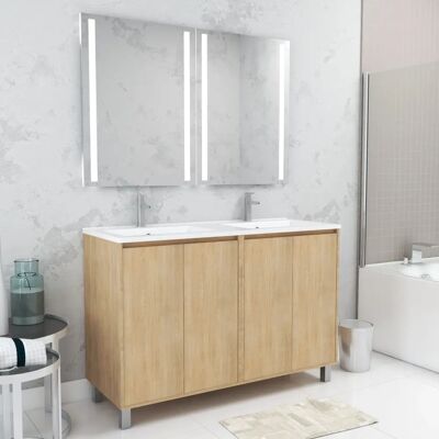 Aurlane Armario de Almacenamiento para Baño Roble Claro - Mueble de Baño Aurlane Armario de Almacenamiento para Baño Roble Claro - Mueble de Baño